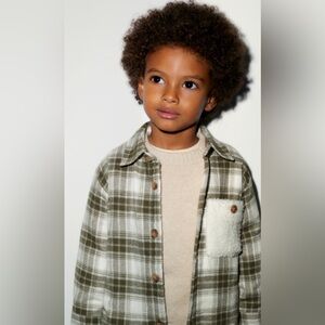 Zara Plaid Fleece Overshirt